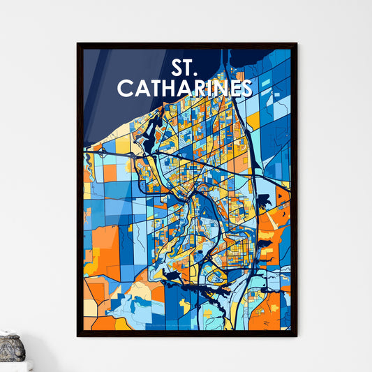 ST. CATHARINES CANADA Vibrant Colorful Art Map Poster Blue Orange