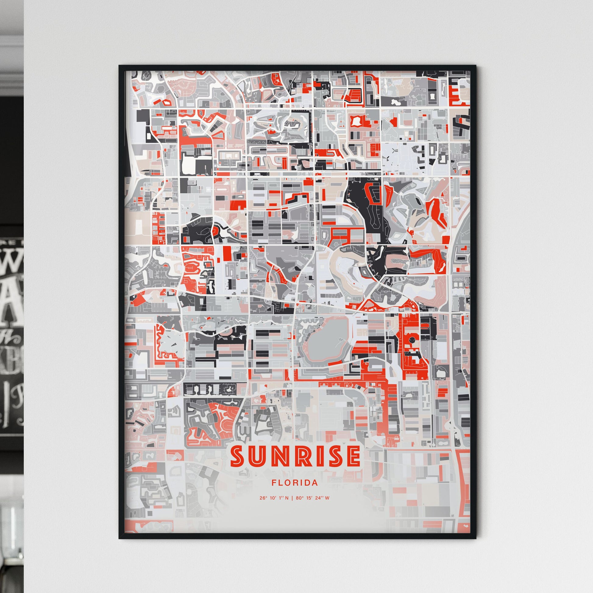 Colorful Sunrise Florida Fine Art Map Modern Expressive