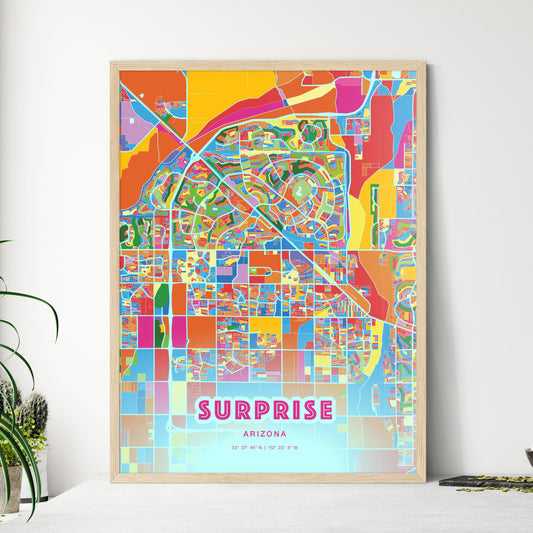 Colorful Surprise Arizona Fine Art Map Crazy Colors