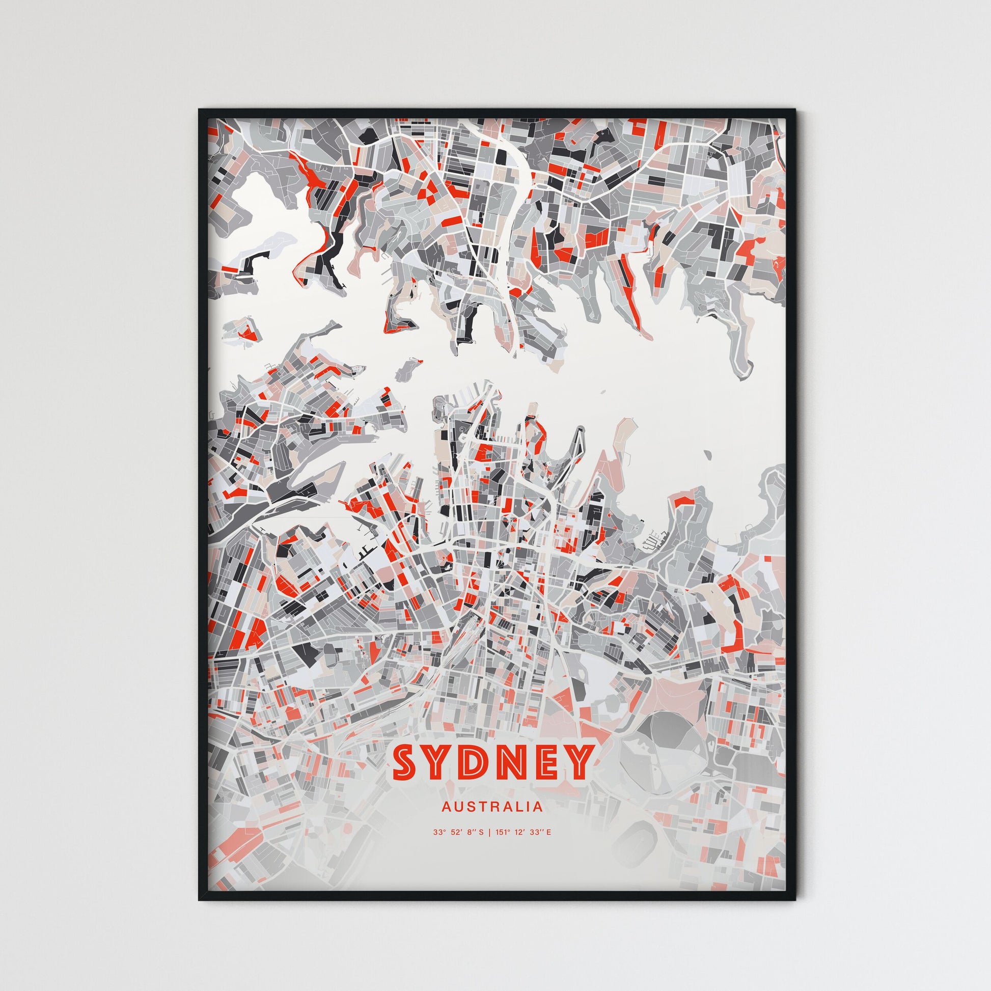 Colorful Sydney Australia Fine Art Map Modern Expressive