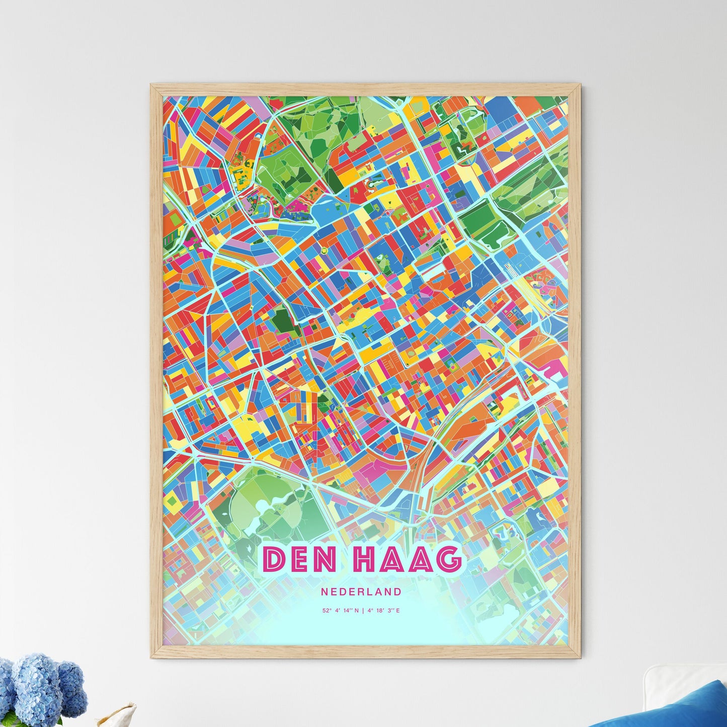 Colorful The Hague Netherlands Fine Art Map Crazy Colors