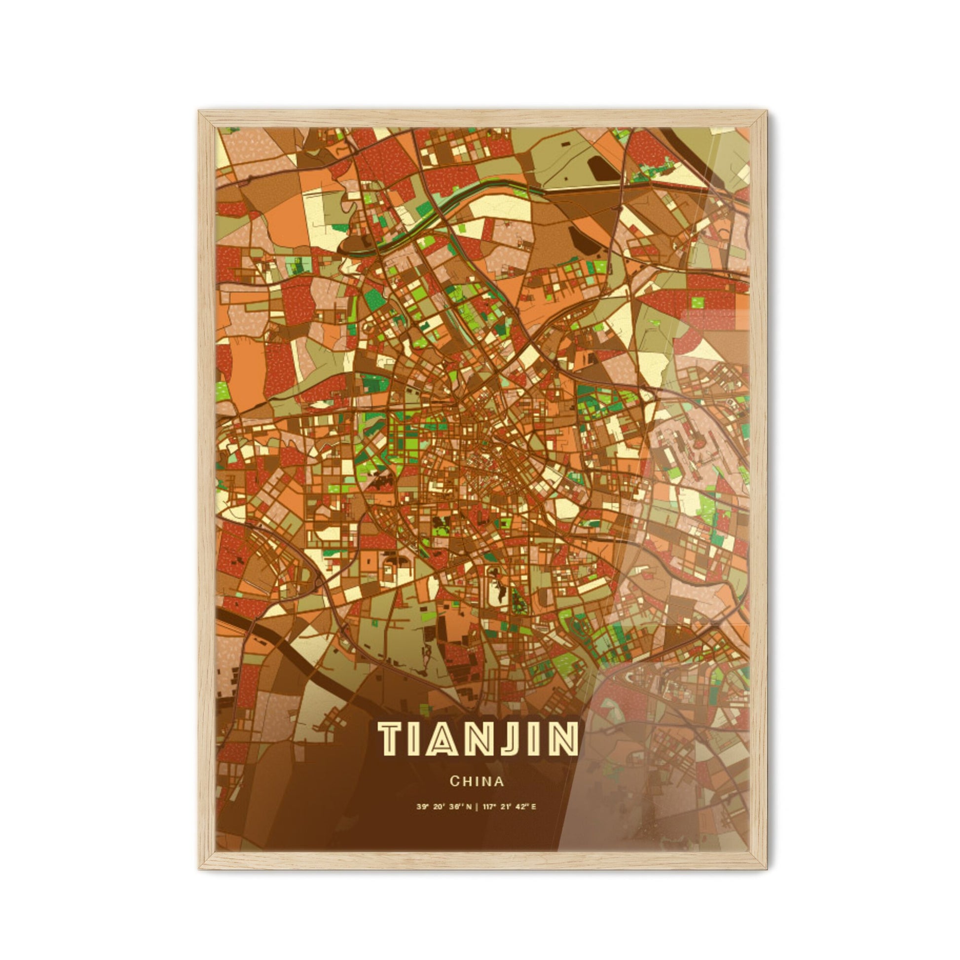 Colorful Tianjin China Fine Art Map Farmhouse