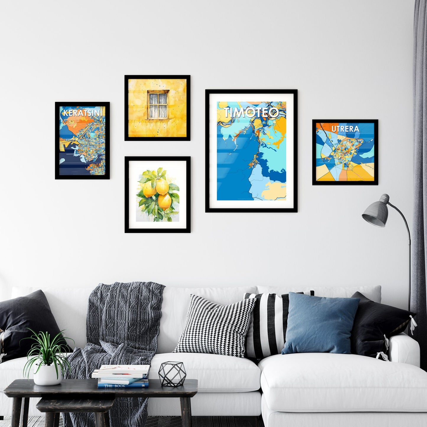 TIMOTEO BRAZIL Vibrant Colorful Art Map Poster Blue Orange