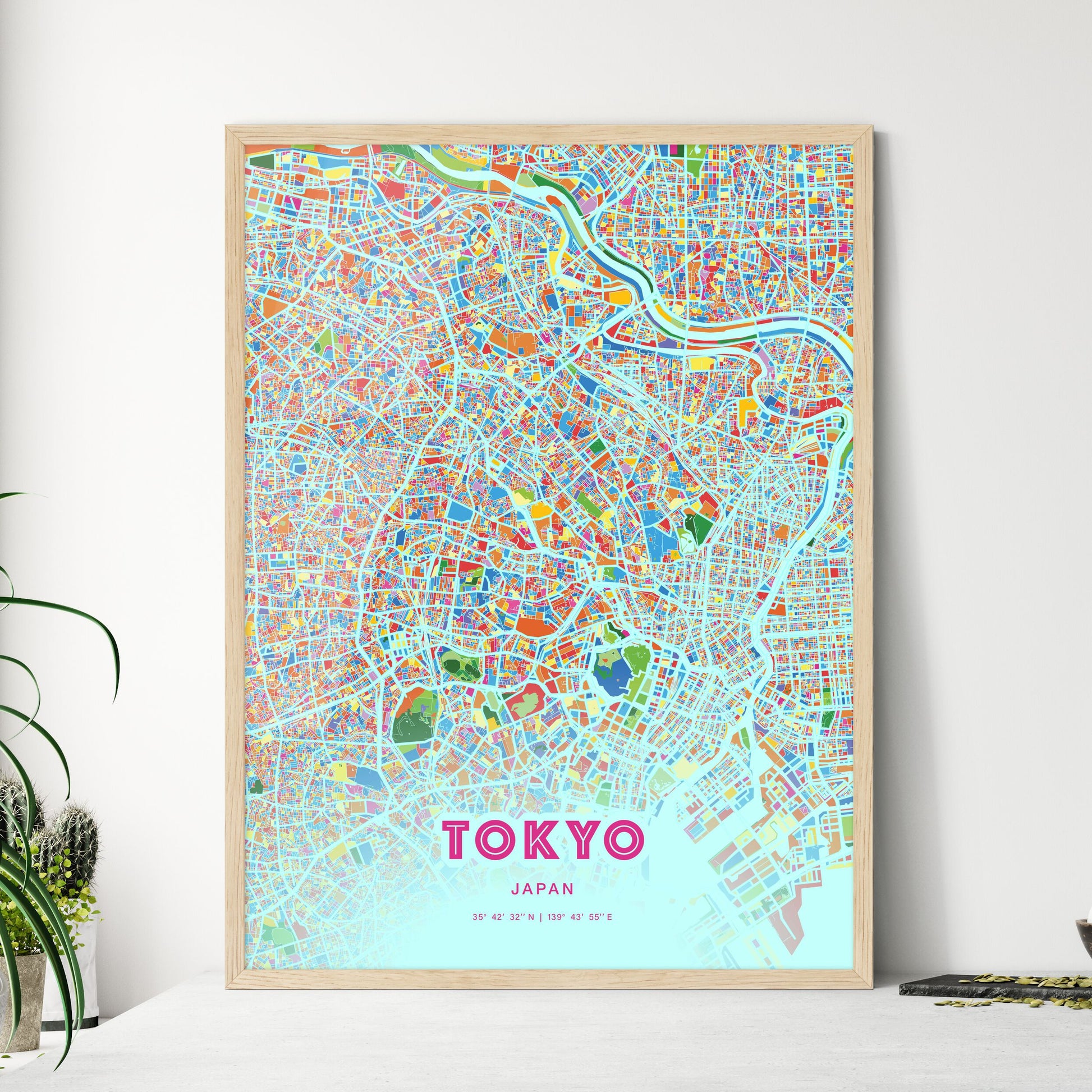 Colorful Tokyo Japan Fine Art Map Crazy Colors