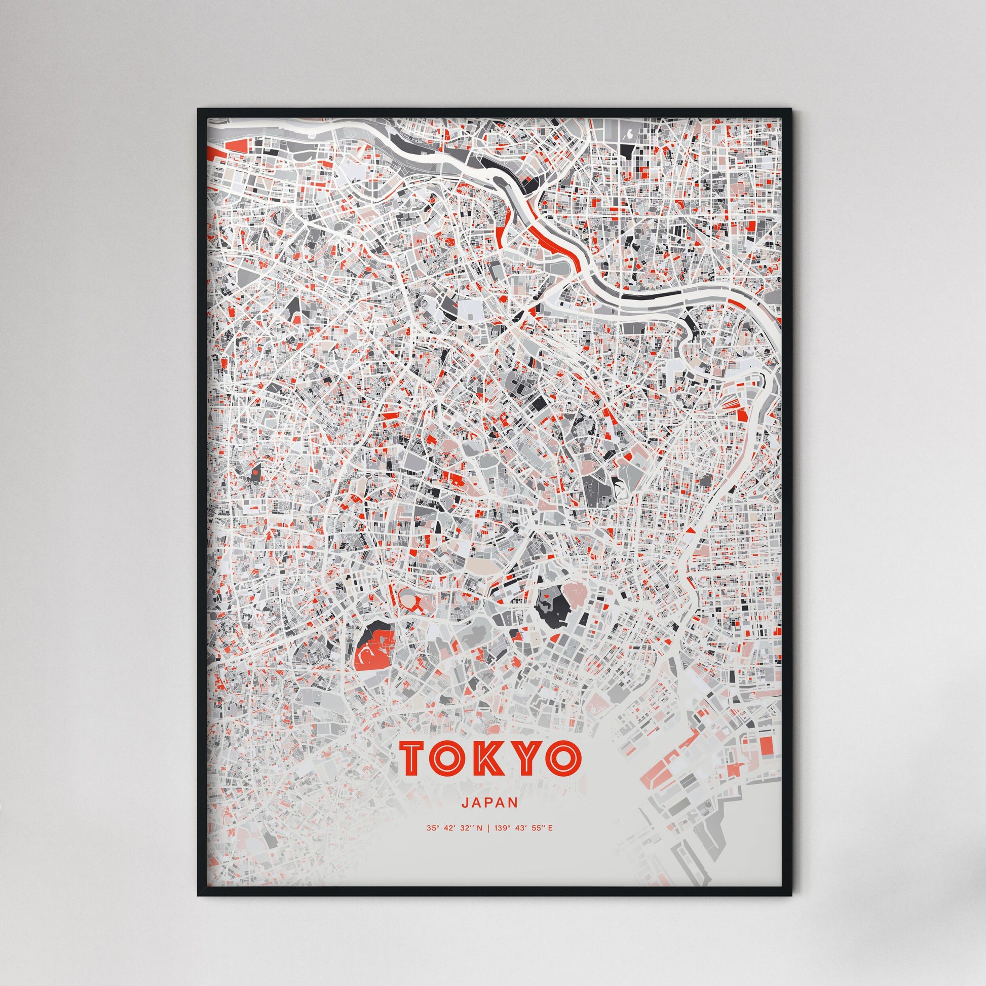 Colorful Tokyo Japan Fine Art Map Modern Expressive