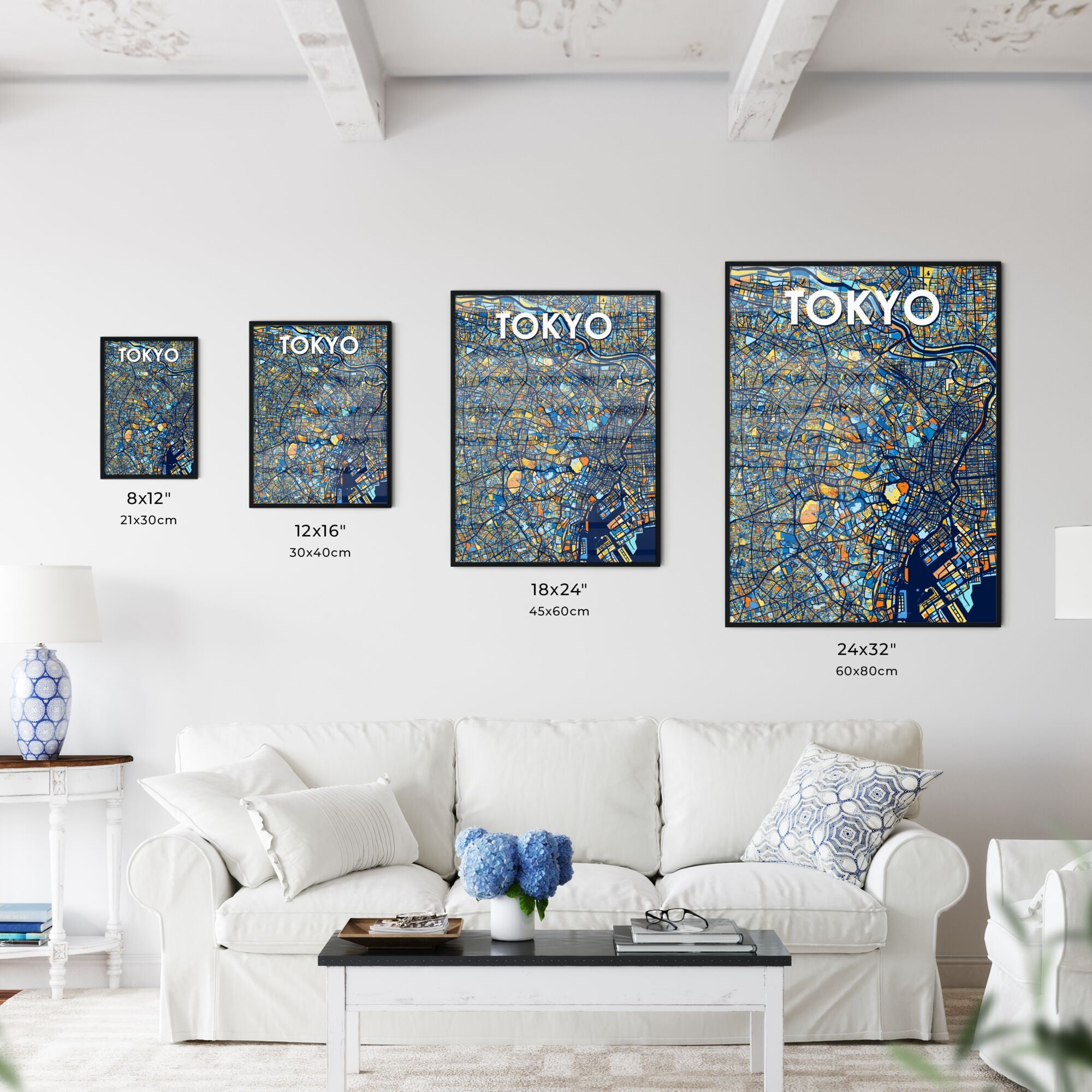 Tokyo Japan Vibrant Map Poster – HEBSTREIT