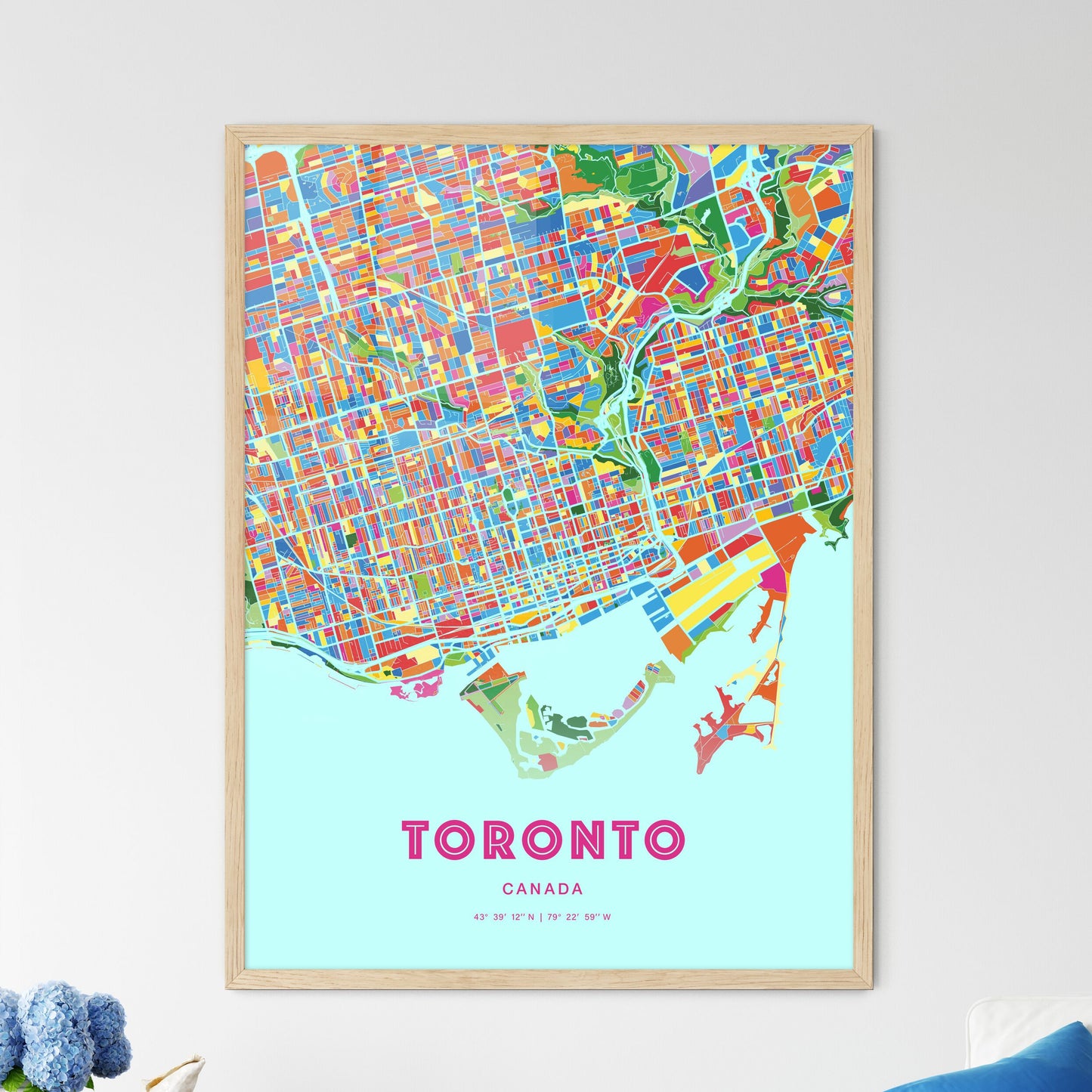 Colorful Toronto Canada Fine Art Map Crazy Colors