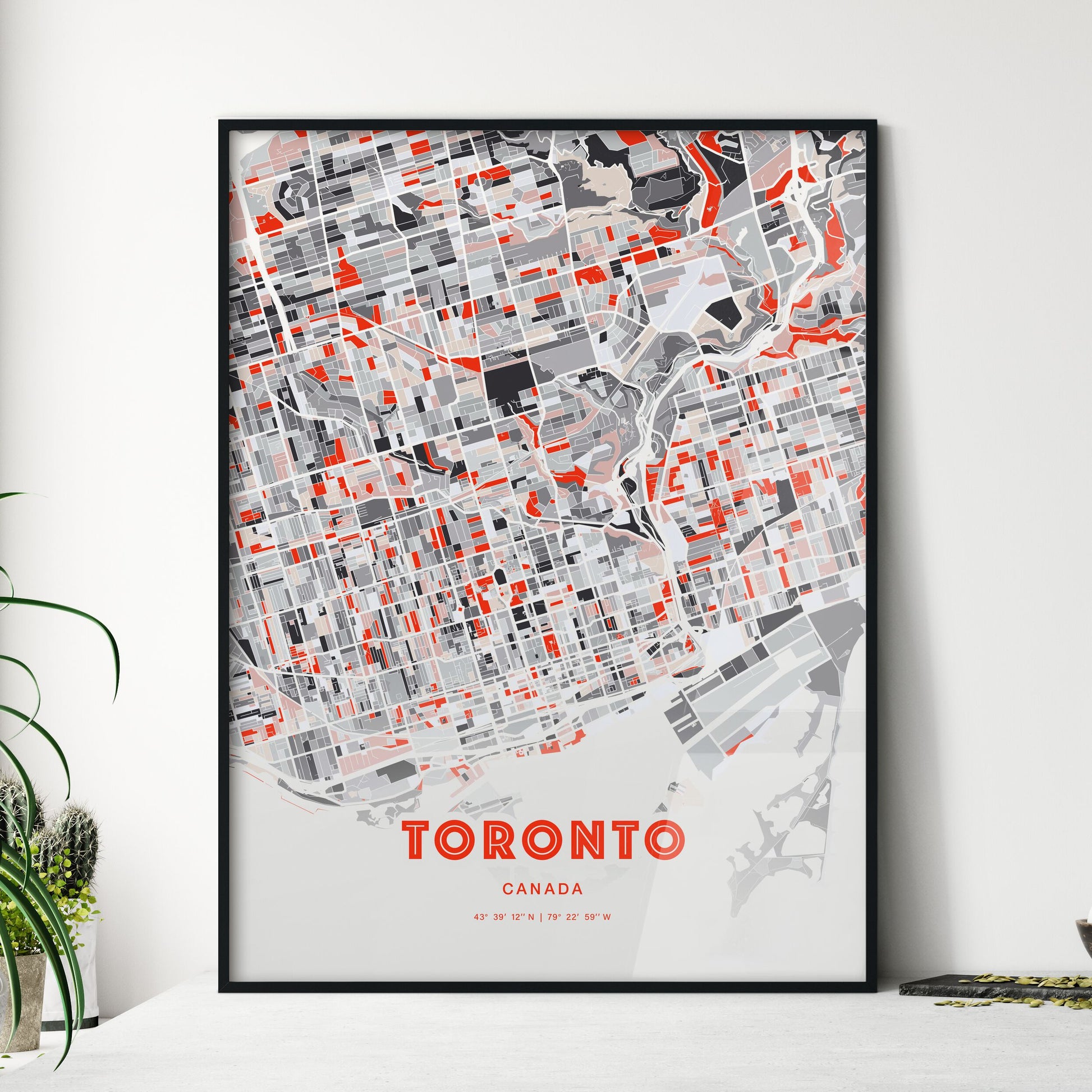 Colorful Toronto Canada Fine Art Map Modern Expressive