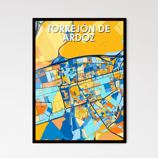 TORREJÓN DE ARDOZ SPAIN Vibrant Colorful Art Map Poster Blue Orange