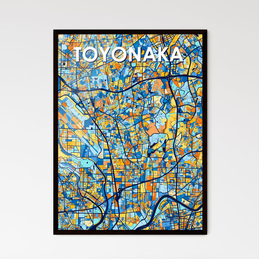 TOYONAKA JAPAN Vibrant Colorful Art Map Poster Blue Orange