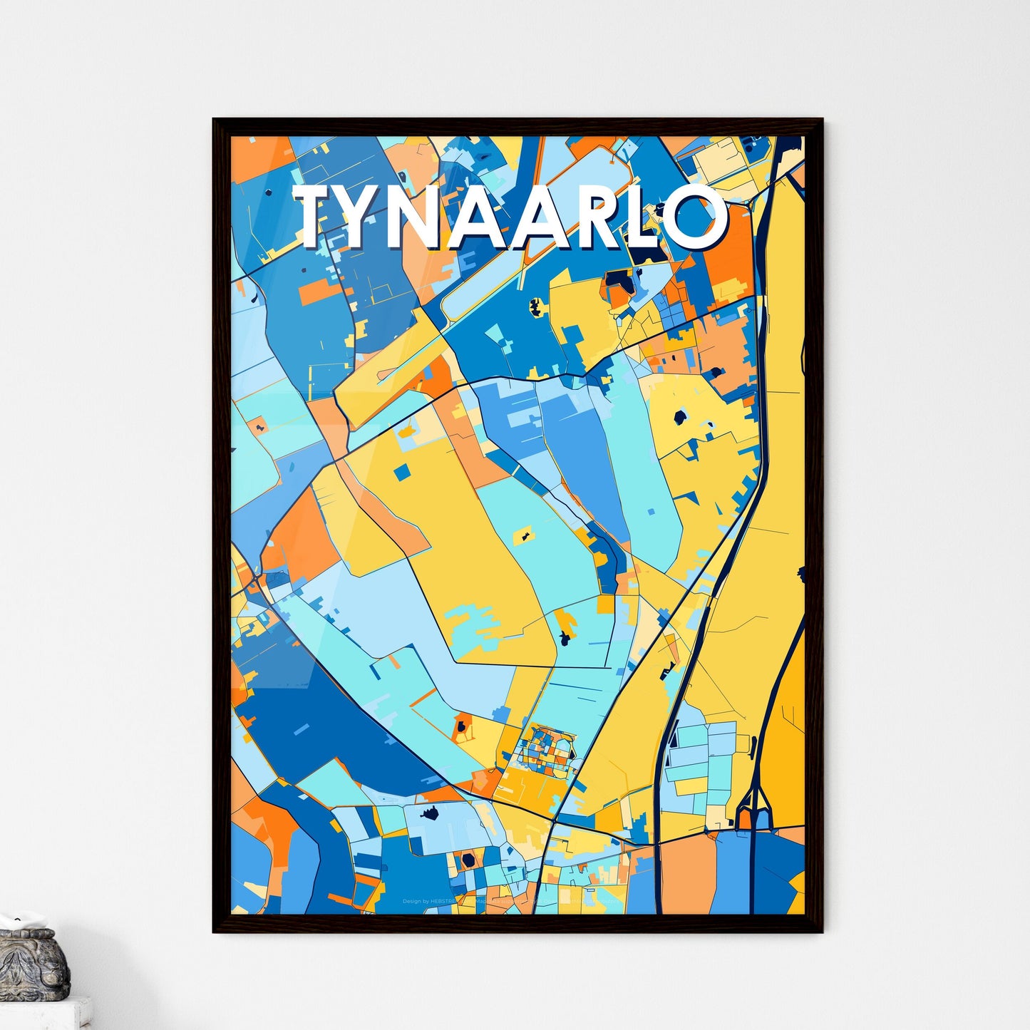 TYNAARLO NETHERLANDS Vibrant Colorful Art Map Poster Blue Orange