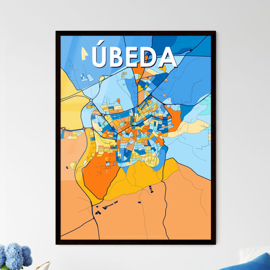 ÚBEDA SPAIN Vibrant Colorful Art Map Poster Blue Orange