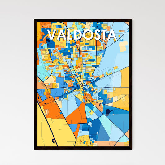 VALDOSTA GEORGIA Vibrant Colorful Art Map Poster Blue Orange