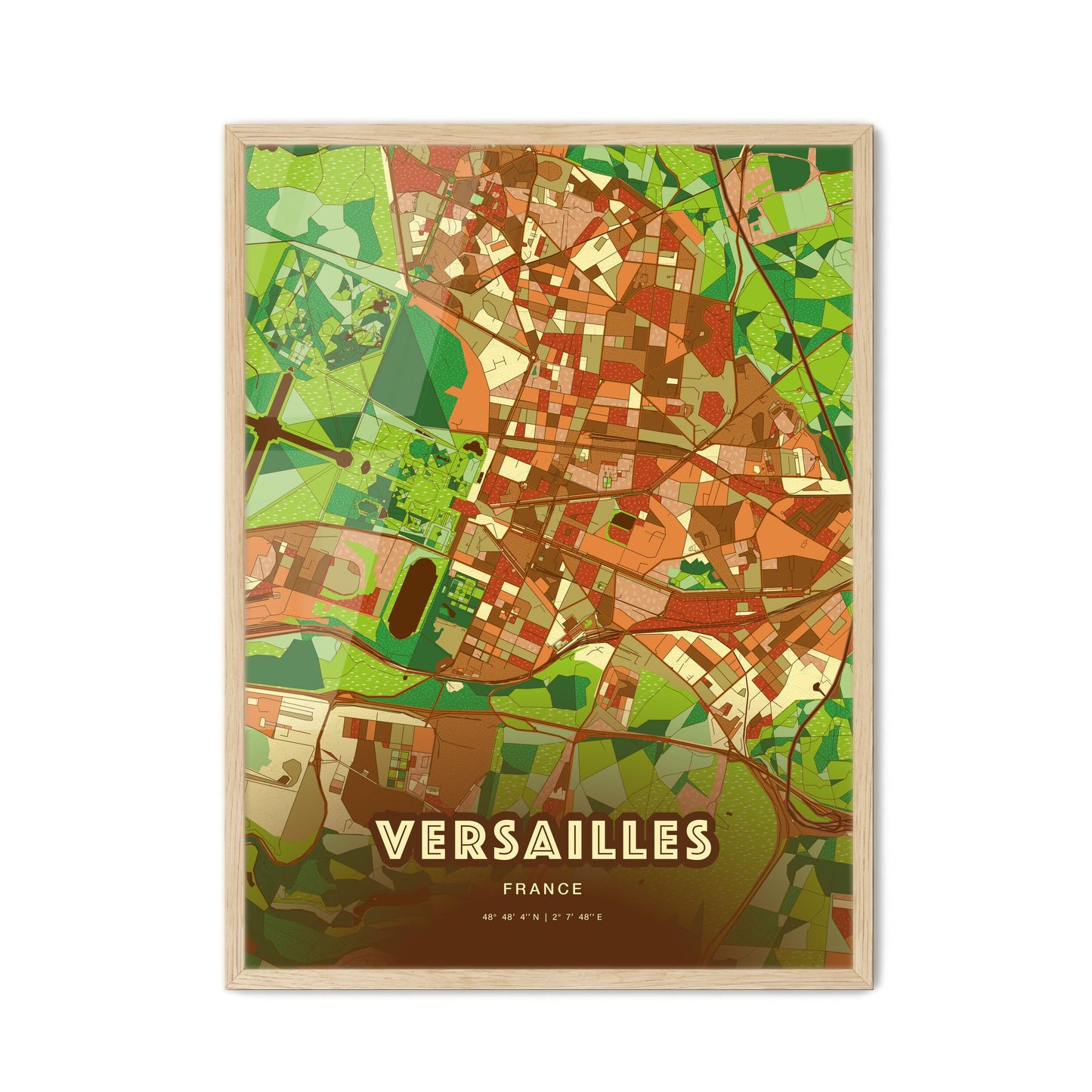Colorful Versailles France Fine Art Map Farmhouse
