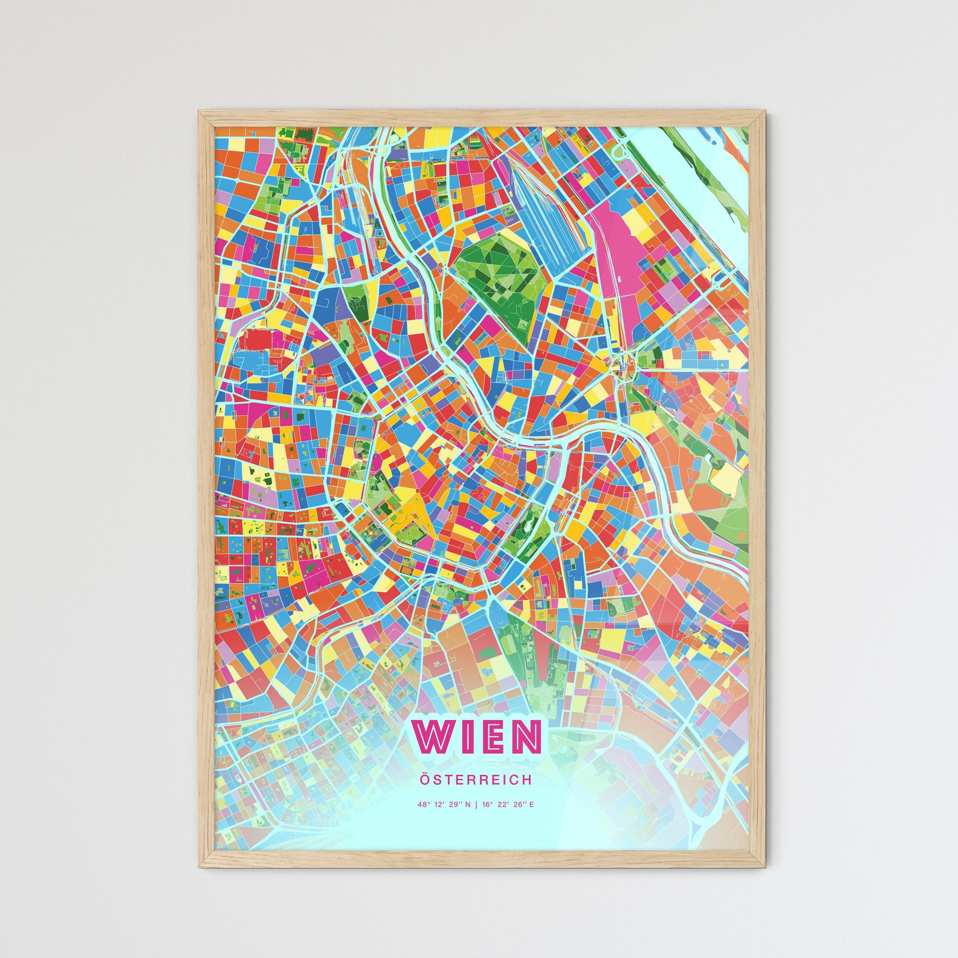 Colorful Vienna Austria Fine Art Map Crazy Colors