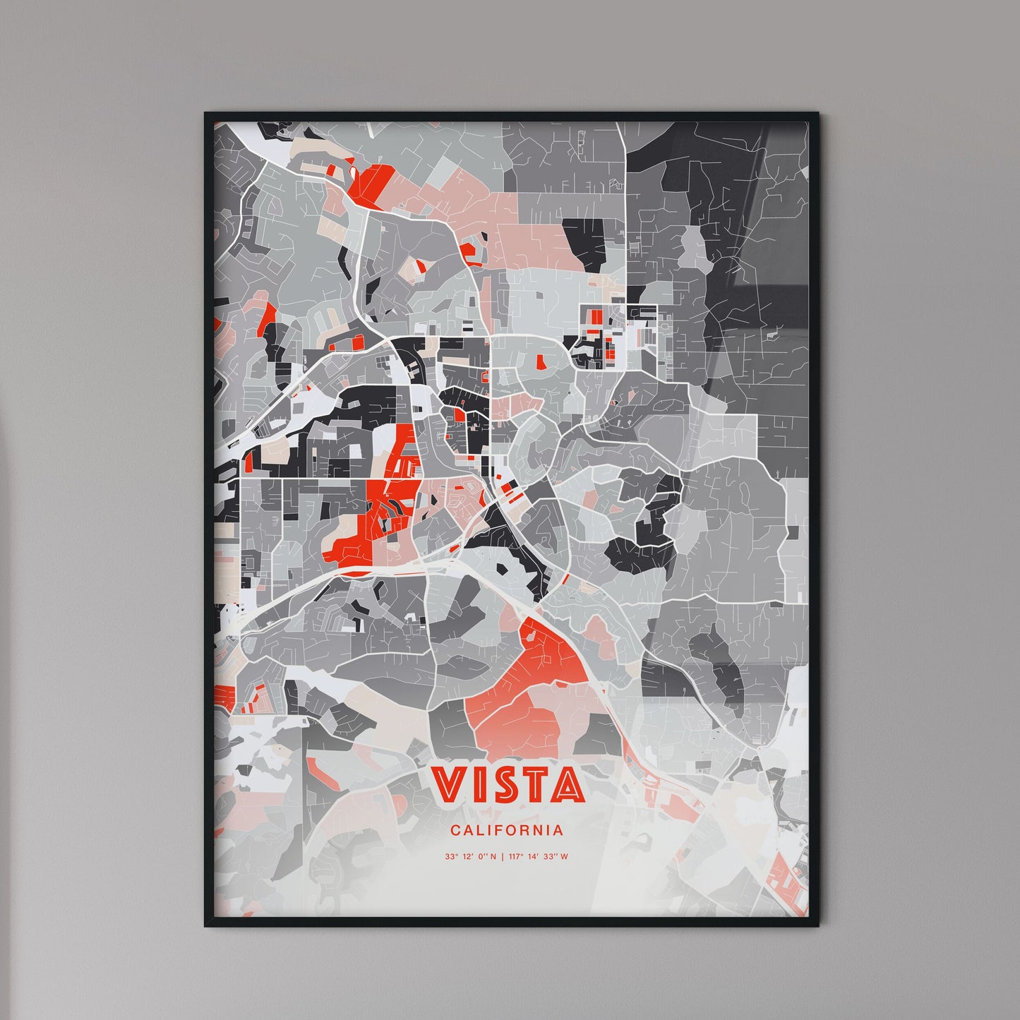 Colorful Vista California Fine Art Map Modern Expressive