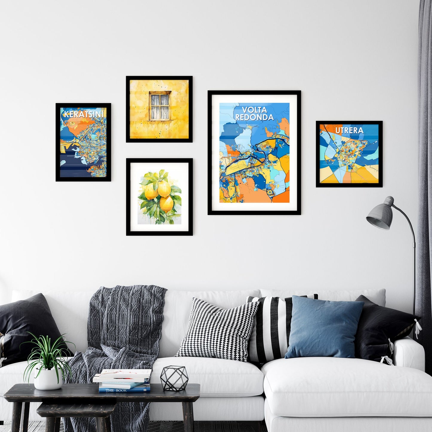 VOLTA REDONDA BRAZIL Vibrant Colorful Art Map Poster Blue Orange