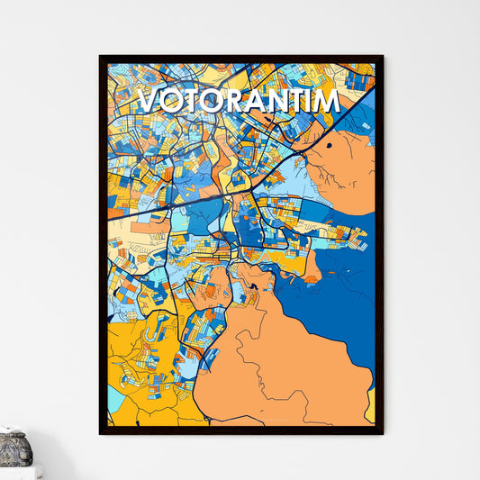 VOTORANTIM BRAZIL Vibrant Colorful Art Map Poster Blue Orange