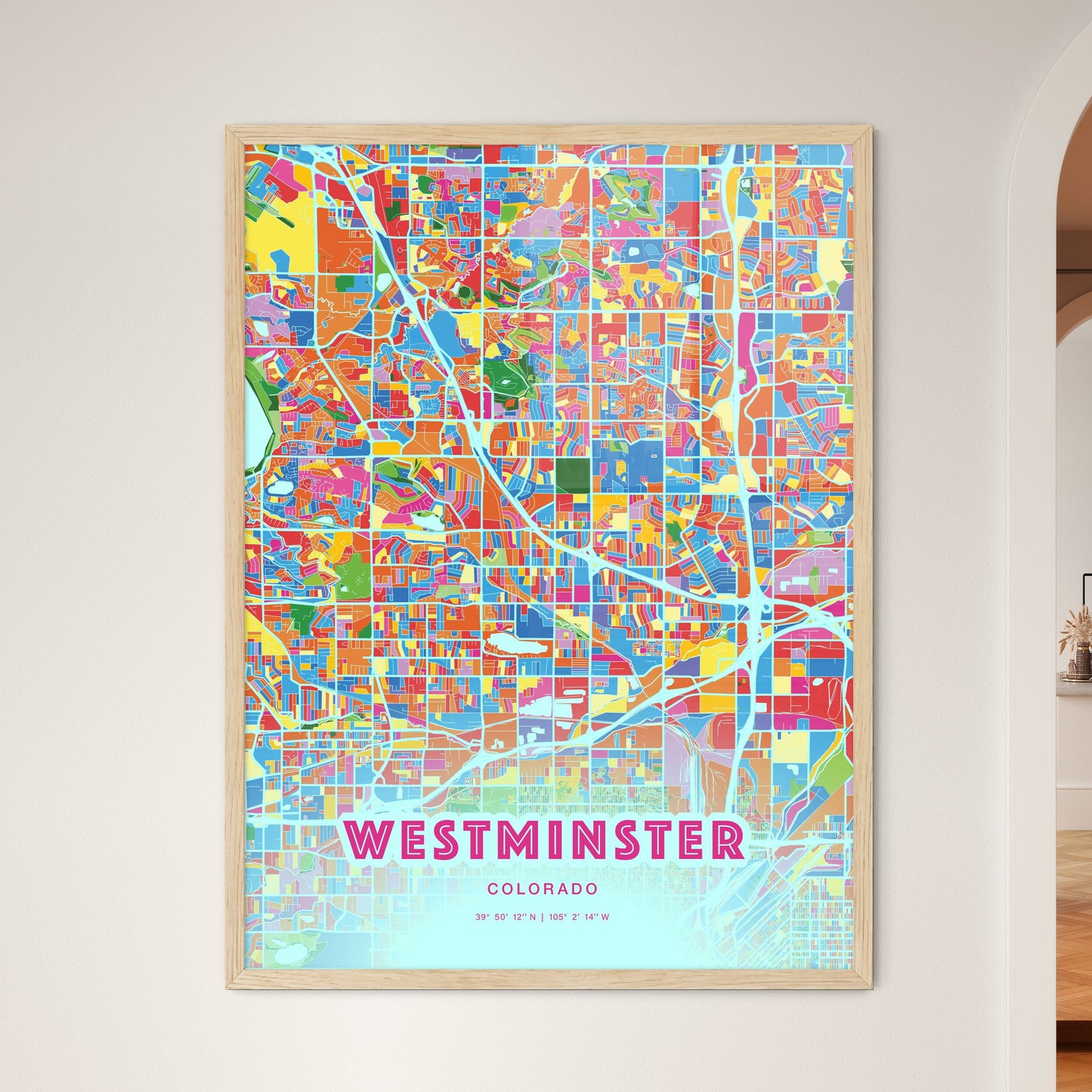 Colorful Westminster Colorado Fine Art Map Crazy Colors