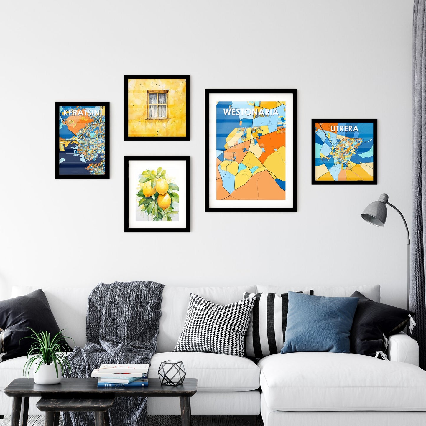 WESTONARIA SOUTH AFRICA Vibrant Colorful Art Map Poster Blue Orange