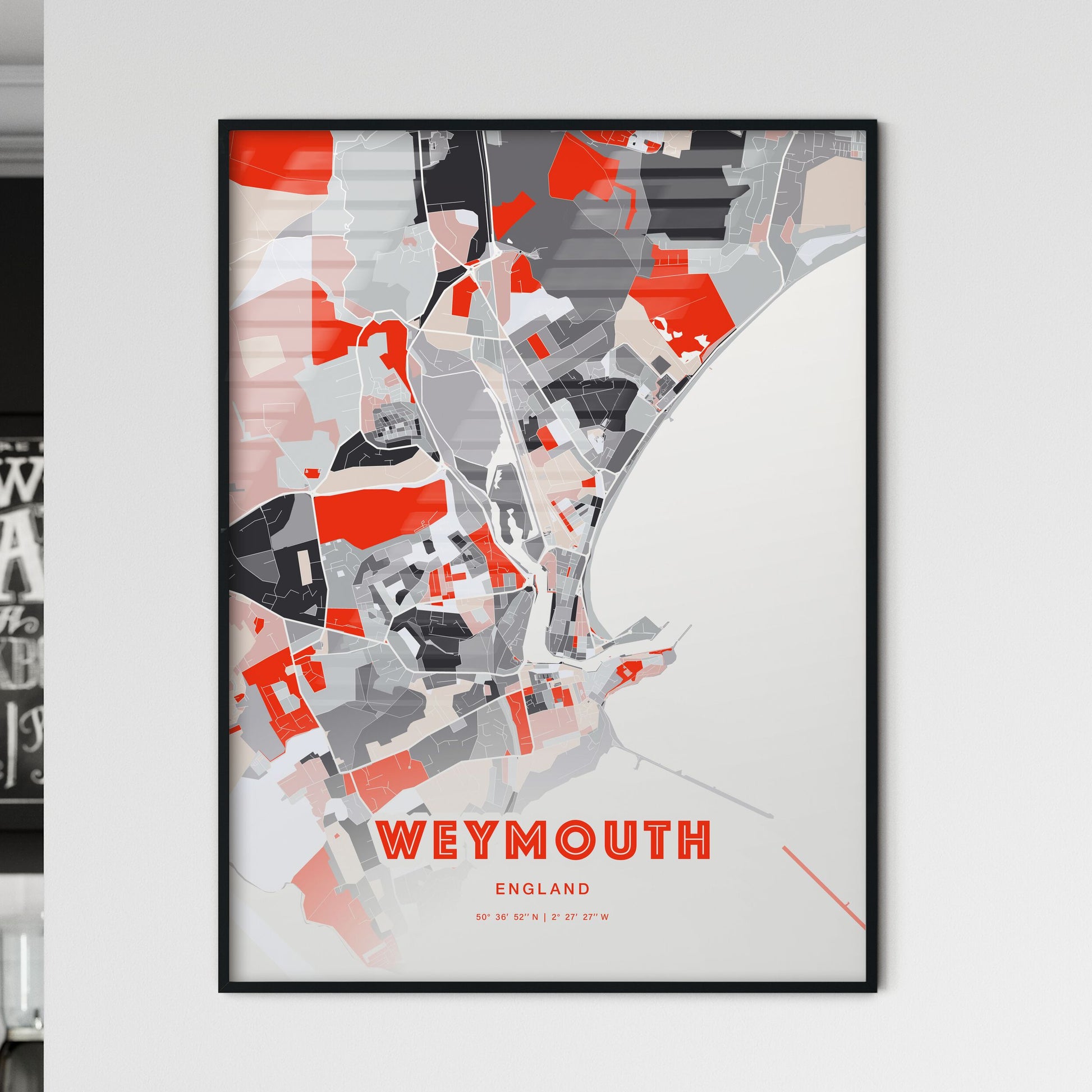 Colorful Weymouth England Fine Art Map Modern Expressive