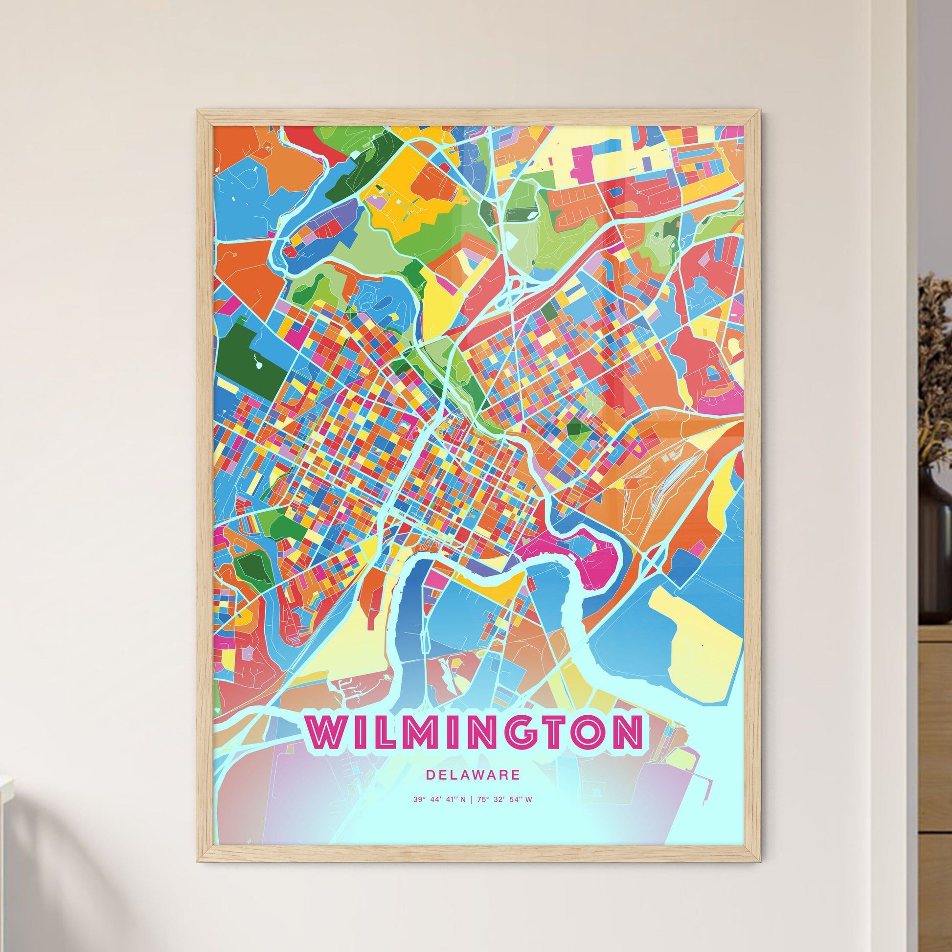 Colorful Wilmington Delaware Fine Art Map Crazy Colors