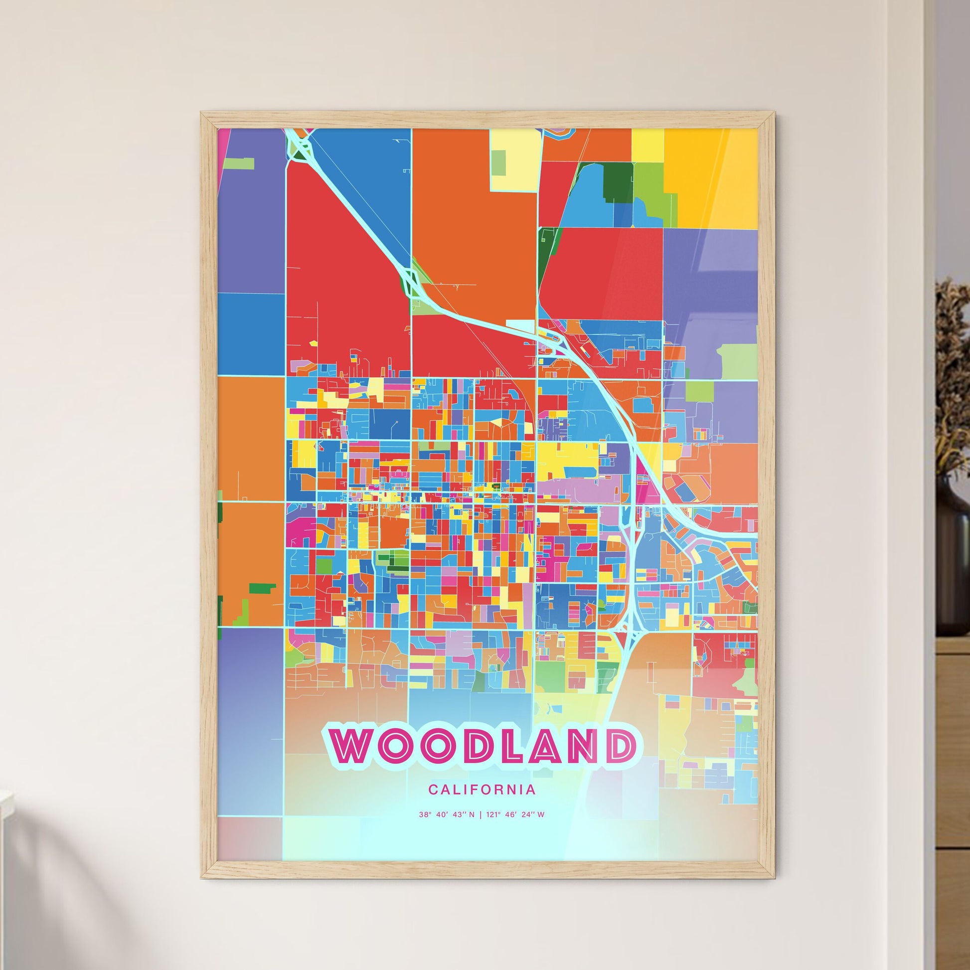 Colorful Woodland California Fine Art Map Crazy Colors