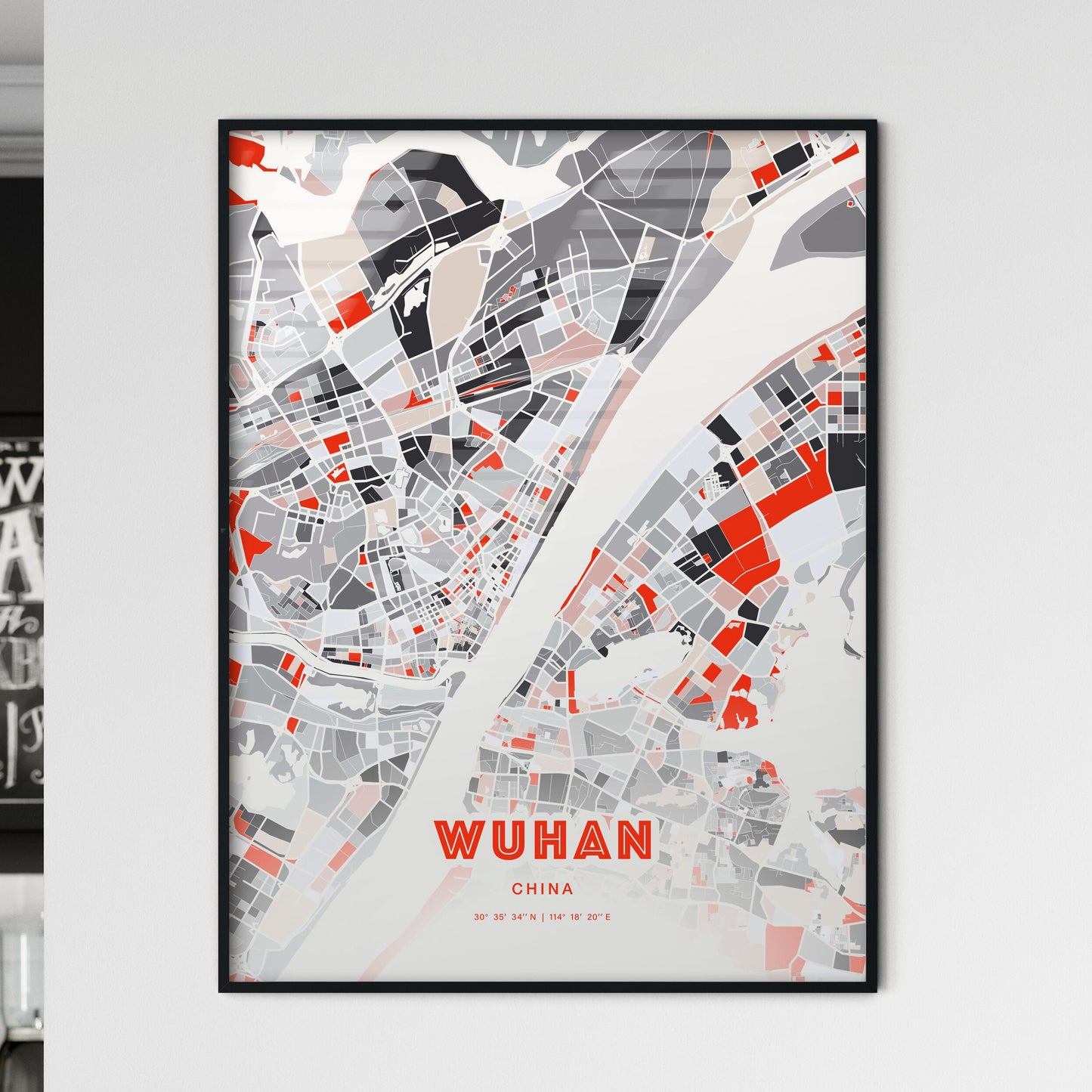 Colorful Wuhan China Fine Art Map Modern Expressive