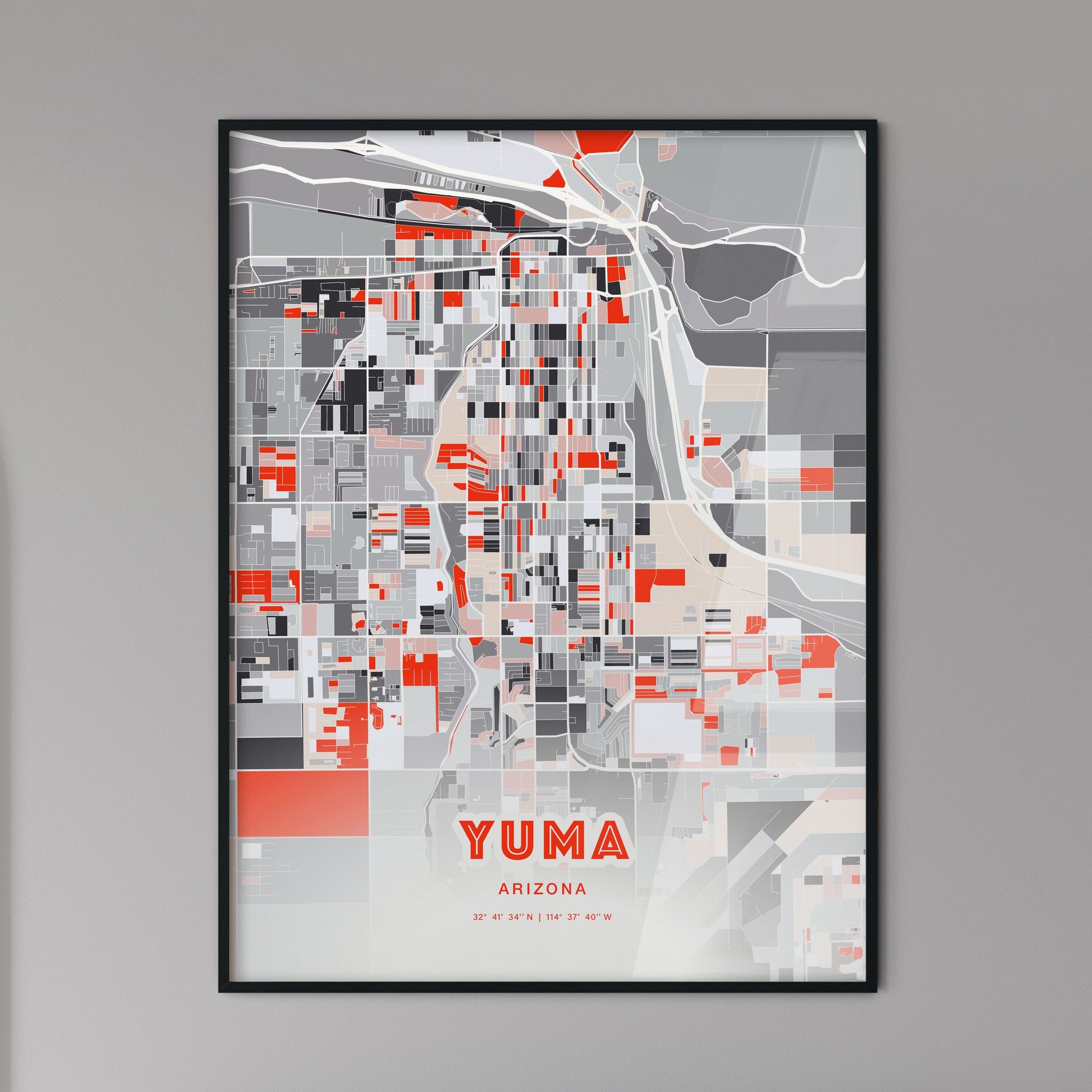Colorful Yuma Arizona Fine Art Map Modern Expressive