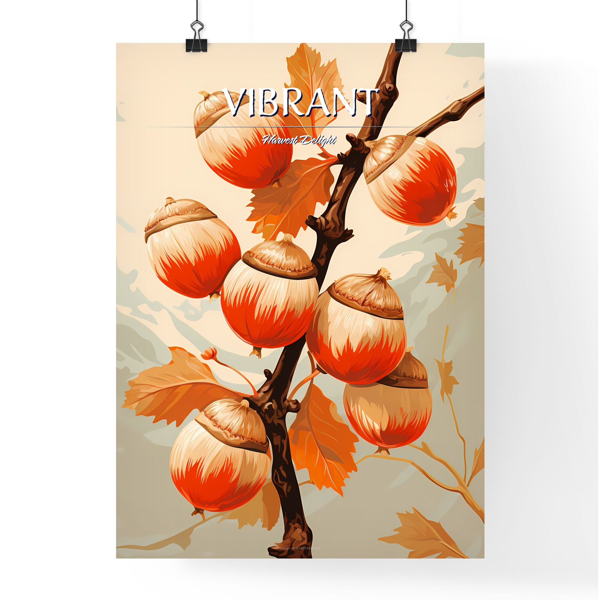 A Branch With Orange And White Acorns Default Title