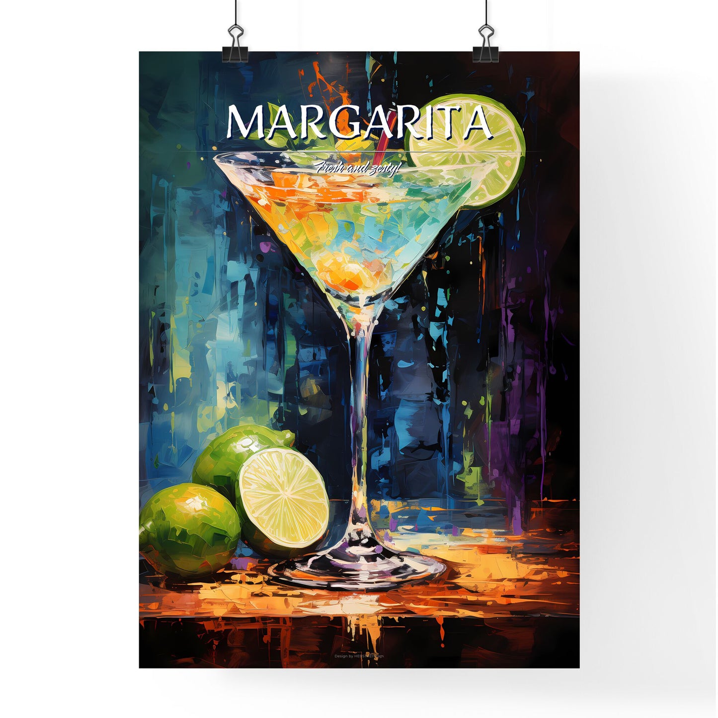 A Margarita Is A Cocktail Consisting Of Tequila - A Martini Glass With A Drink And Limes Default Title