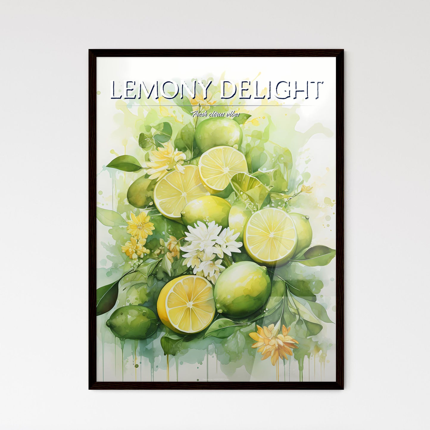 A Painting Of Lemons And Flowers Default Title