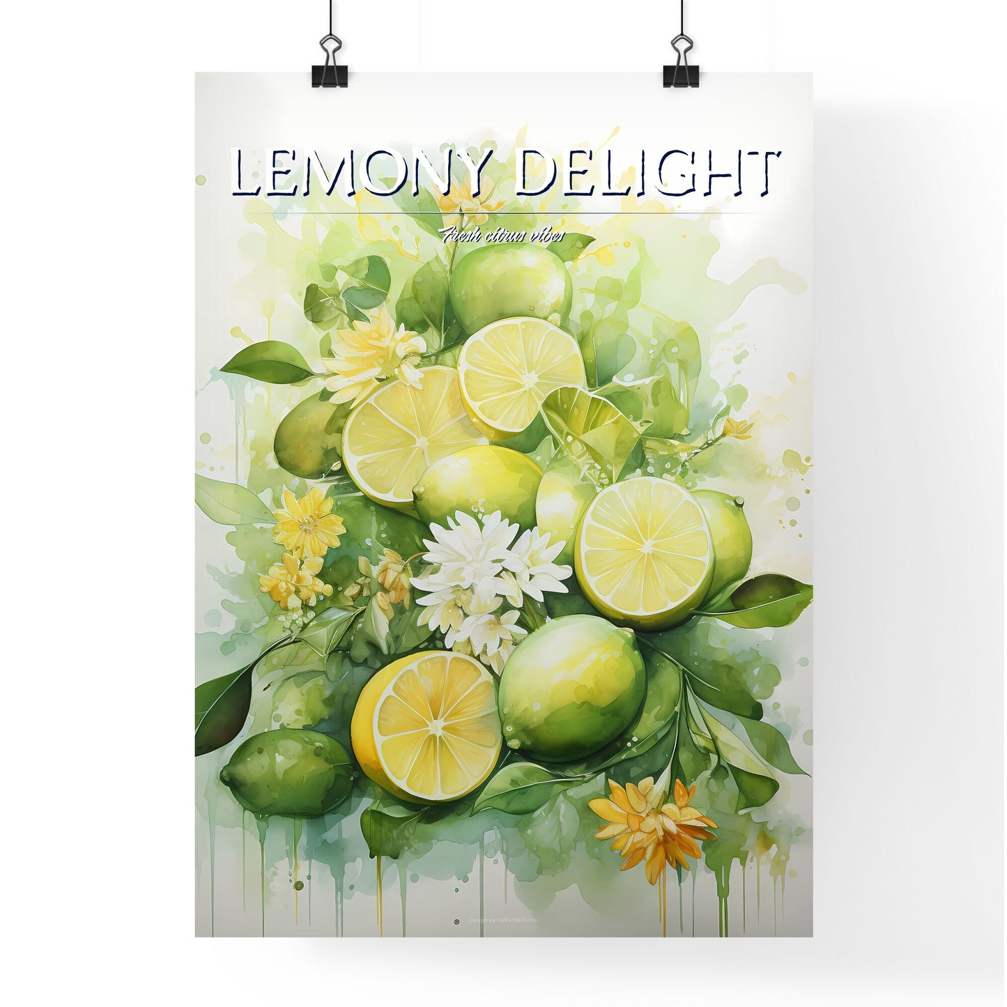 A Painting Of Lemons And Flowers Default Title