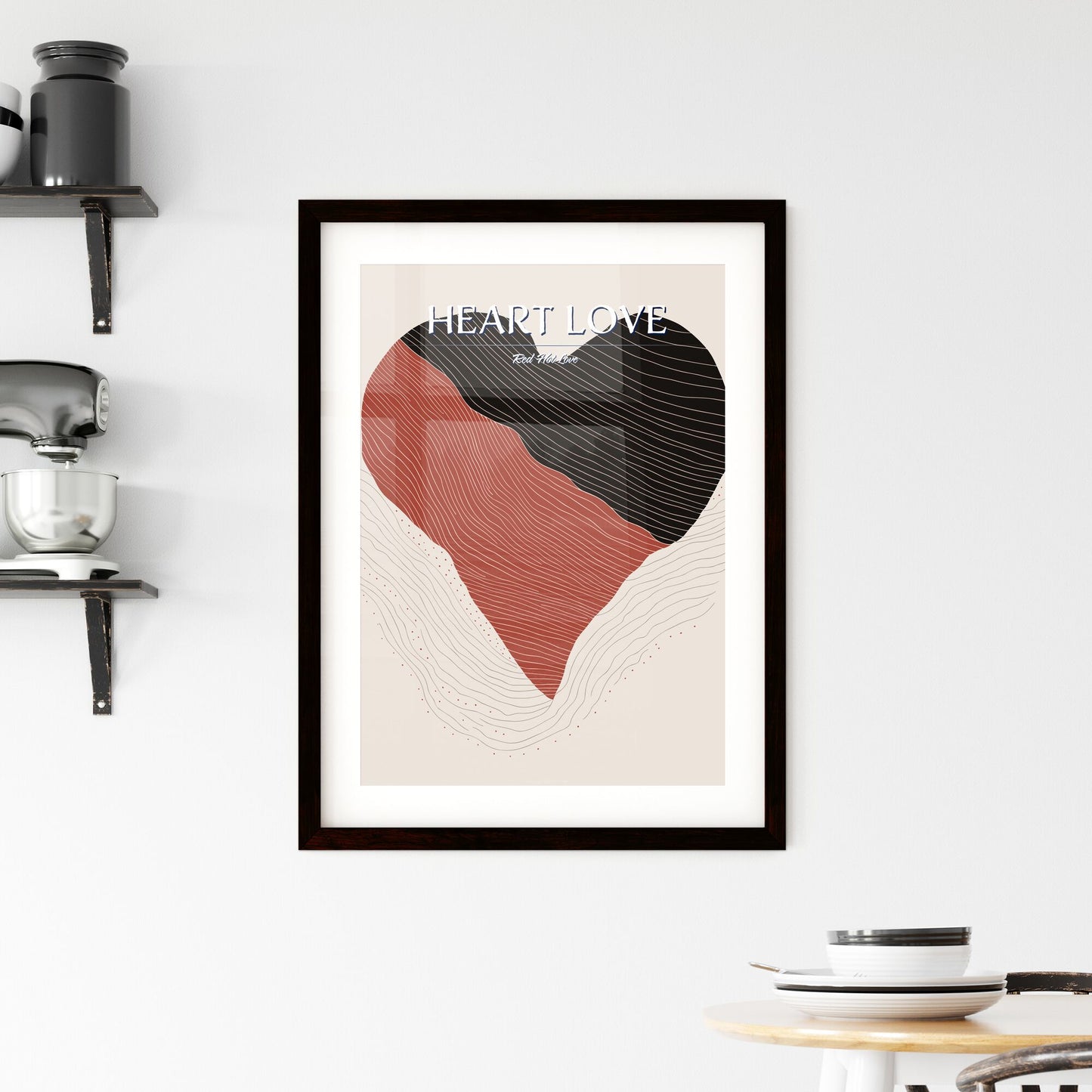 America Love - Heart Shape - A Heart Shaped Black And Red Art Default Title