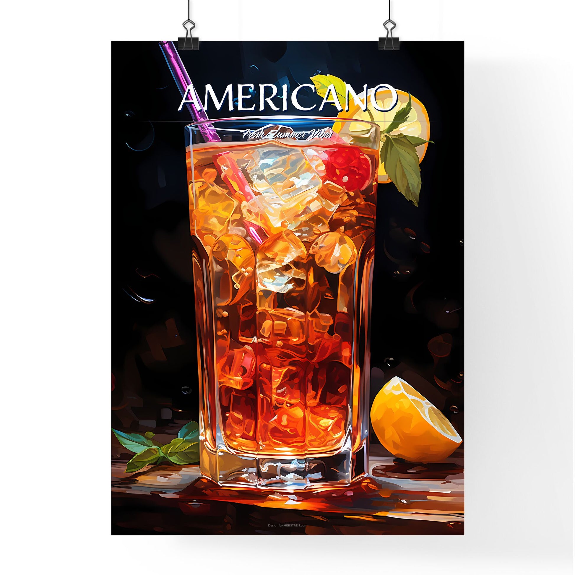 Americano Cocktail - A Glass Of Ice Tea With Ice And Fruit Default Title