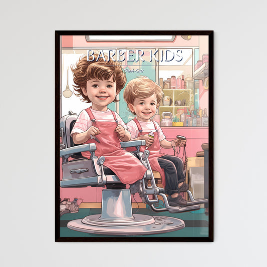 Barber Shop - A Couple Of Children Sitting In A Chair In A Barber Shop Default Title