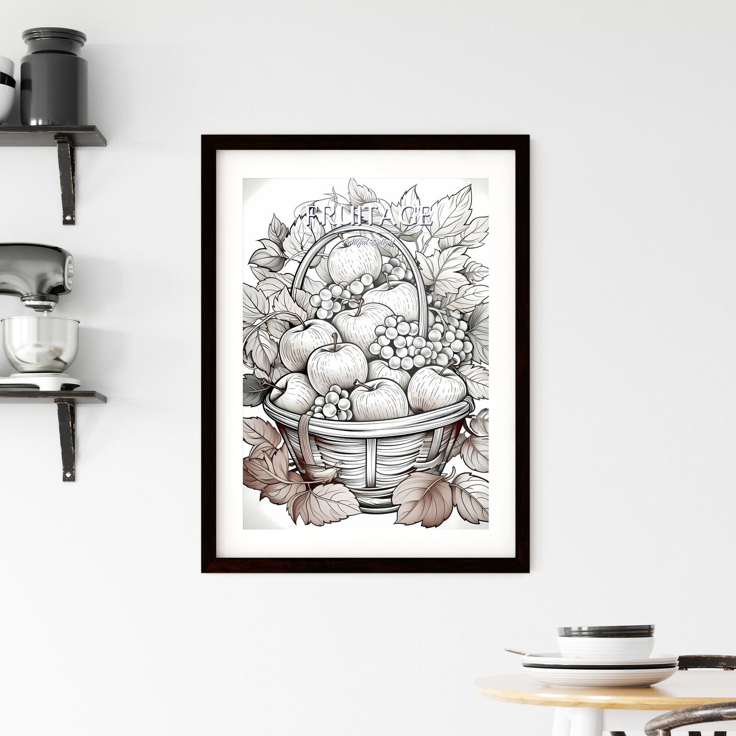 Basket Of Fruit And Leaves Art Print Default Title