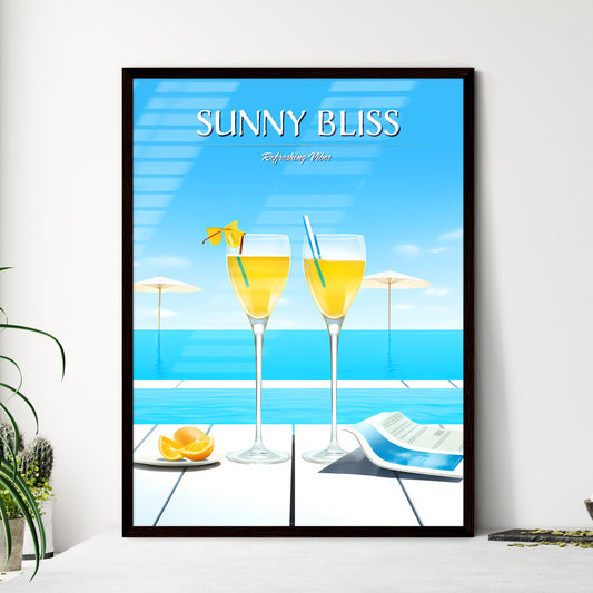 Beach Holidays With Two Cocktails Near Swimming Pool - Two Glasses Of Yellow Liquid Next To A Pool Default Title