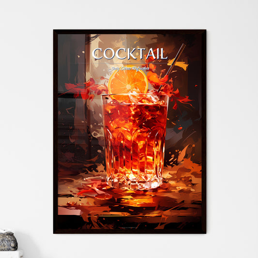 Blood And Sand Cocktail - A Glass Of Liquid With A Slice Of Orange And A Straw Default Title