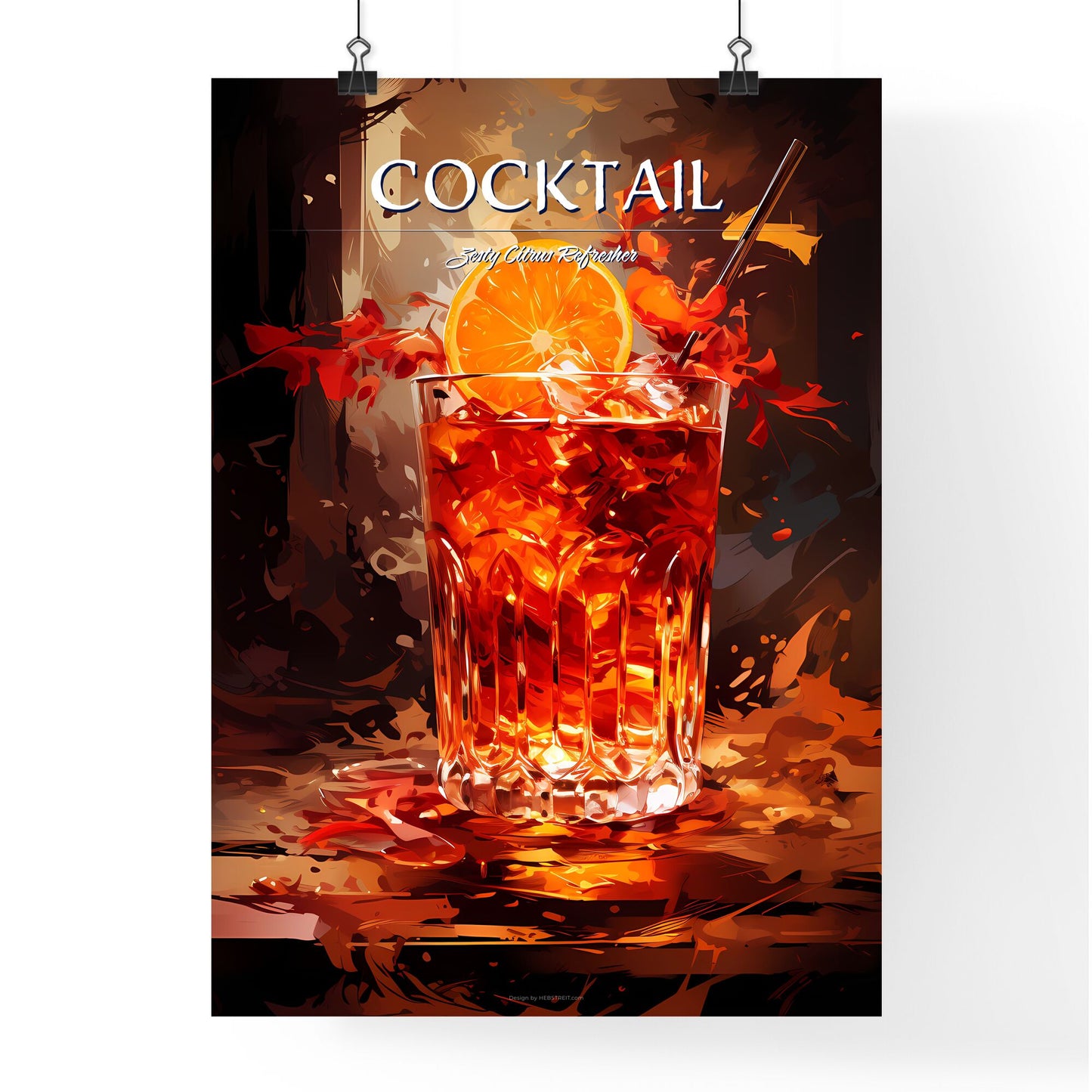 Blood And Sand Cocktail - A Glass Of Liquid With A Slice Of Orange And A Straw Default Title