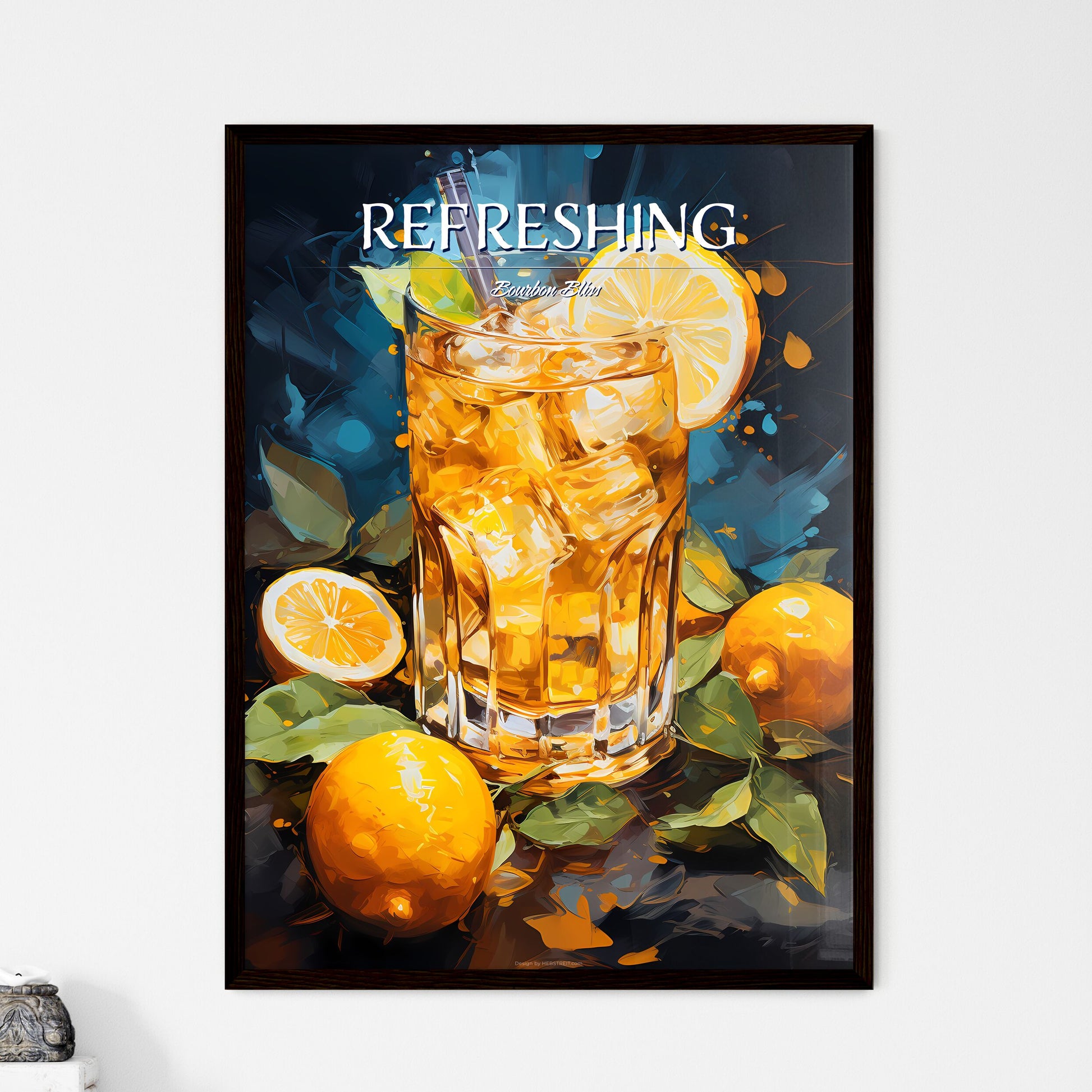 Bourbon Lemonade - A Glass Of Ice Tea With Lemons And Leaves Default Title