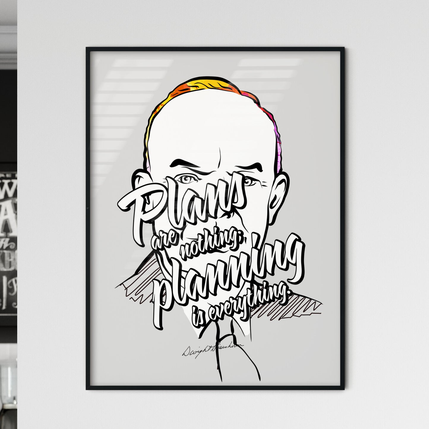 Dwight D. Eisenhower Art Print – Plans Are Nothing; Planning Is Everything Quote. Perfect print for patriots.