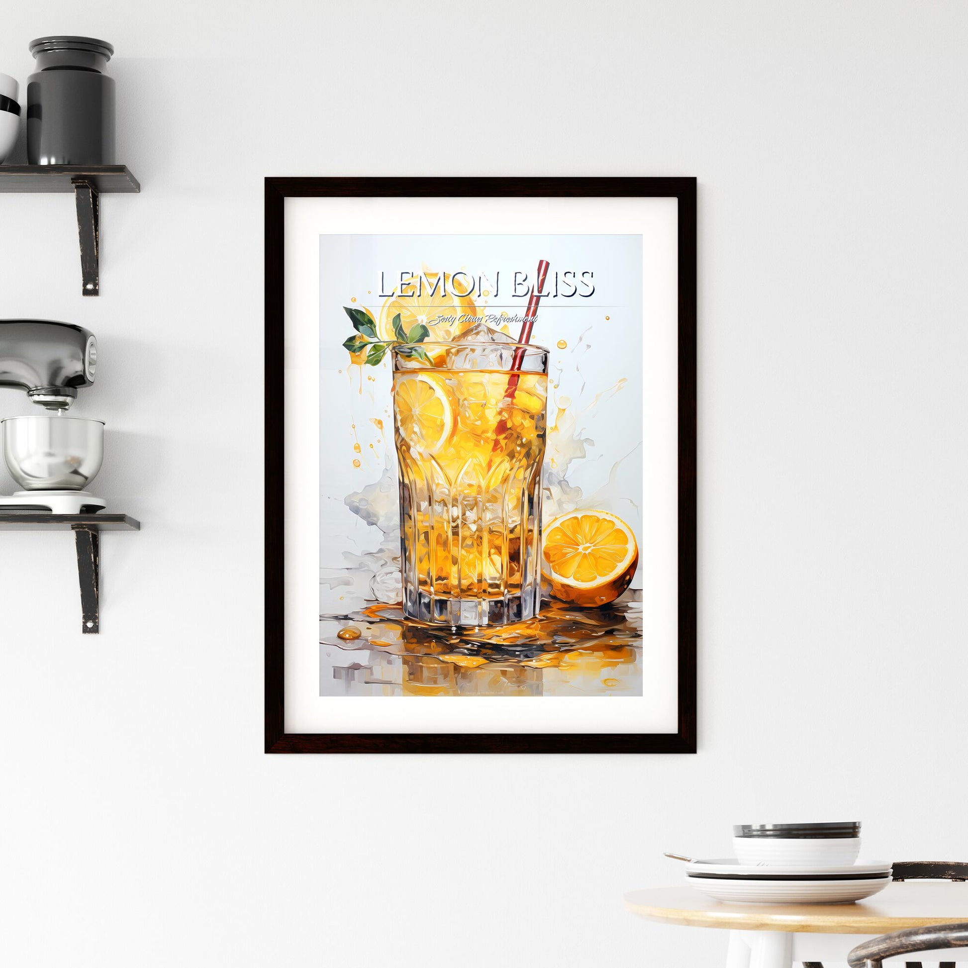 Cocktail With Lemon Over White - A Glass Of Ice Tea With Lemons And A Straw Default Title