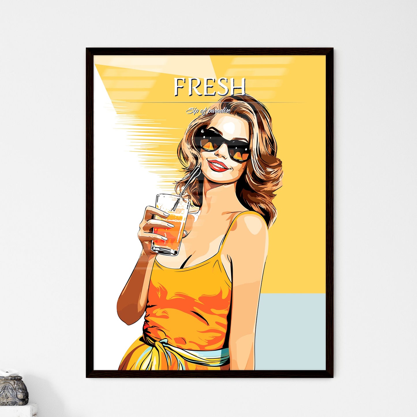 Coconut Fresh Cocktail Beach Woman Drinking - A Woman Wearing Sunglasses And Drinking From A Glass Default Title