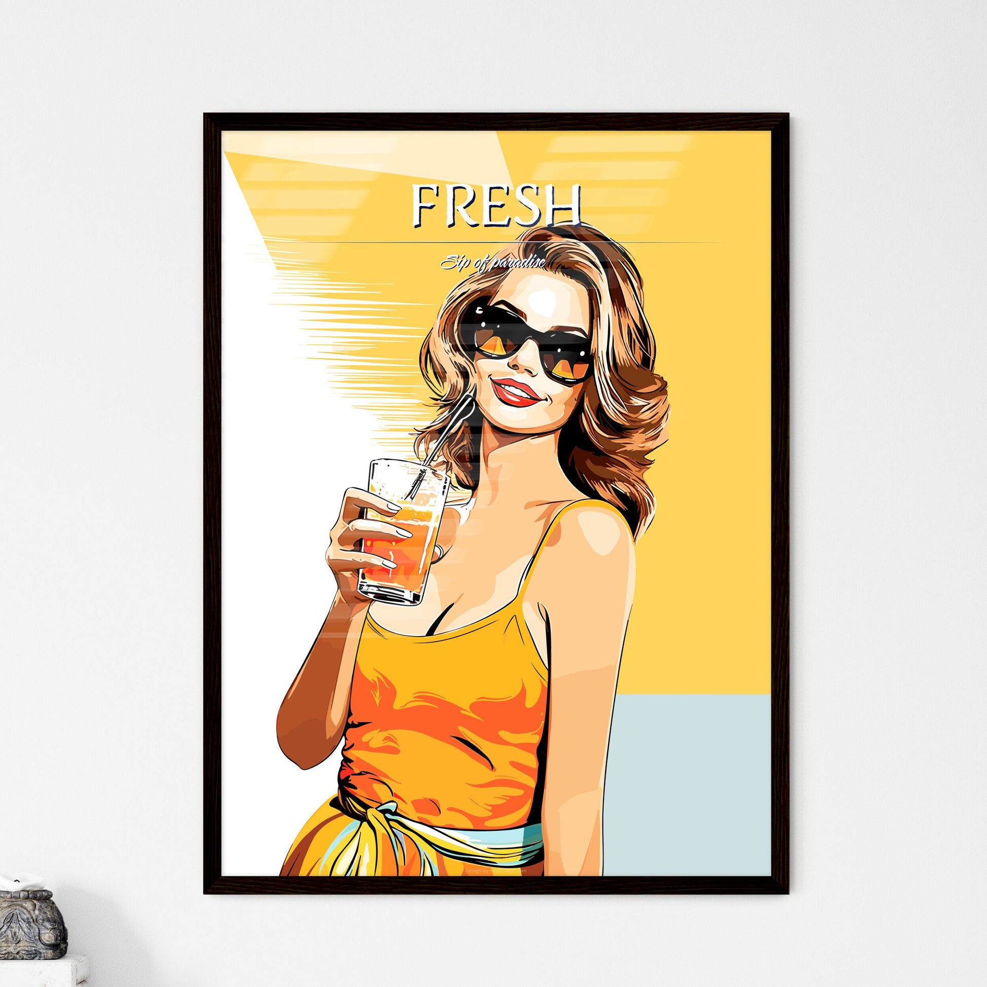 Coconut Fresh Cocktail Beach Woman Drinking - A Woman Wearing Sunglasses And Drinking From A Glass Default Title