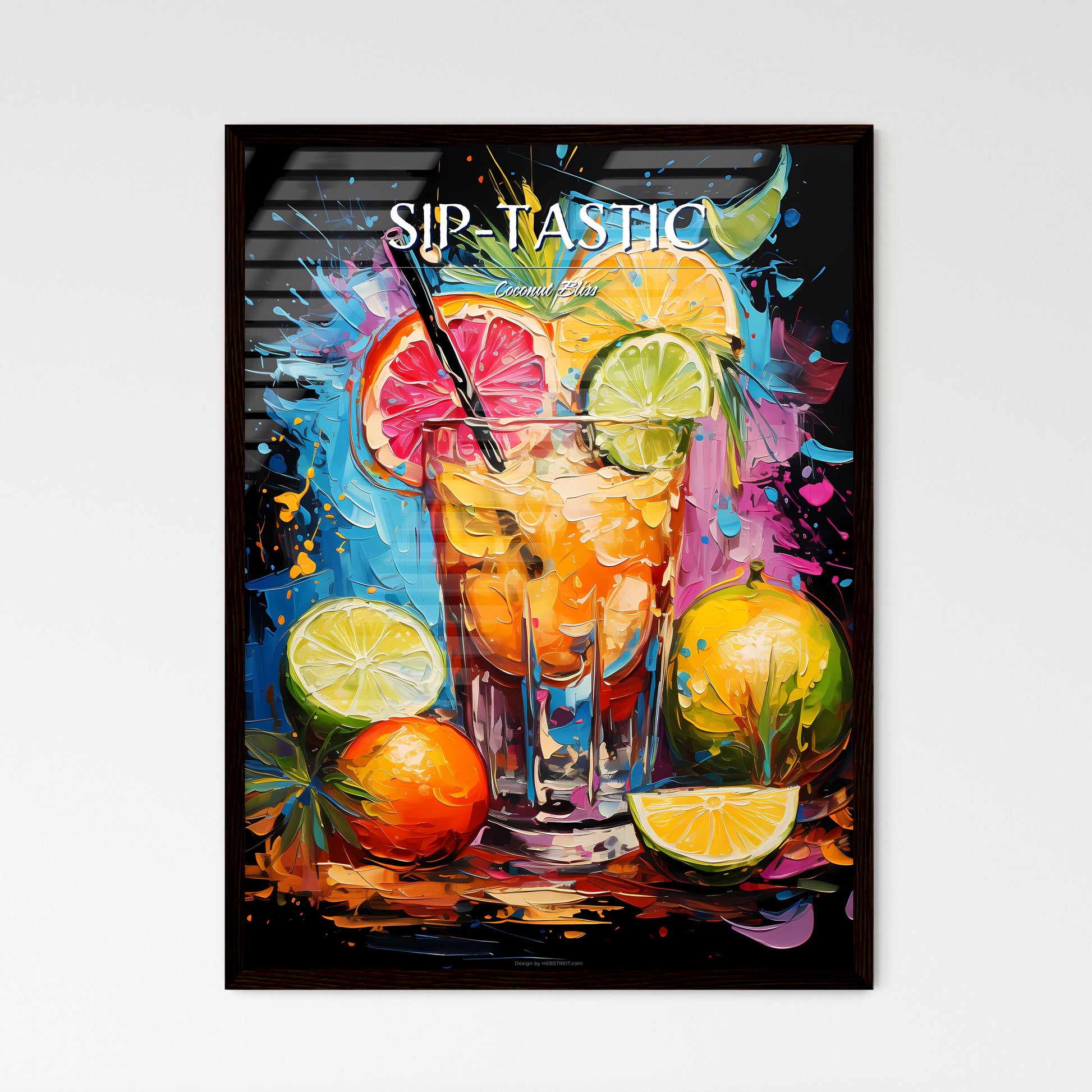 Coconut Margarita - A Painting Of A Drink With Fruit Default Title