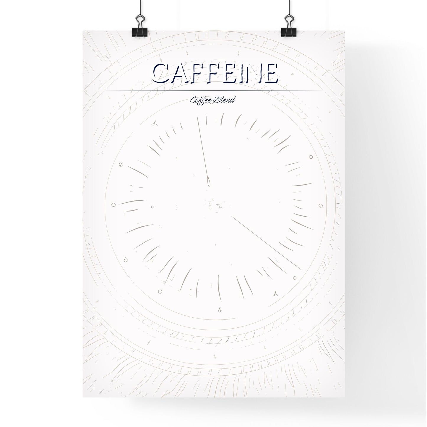 Coffee Time Poster - A Clock With Numbers And Lines Default Title