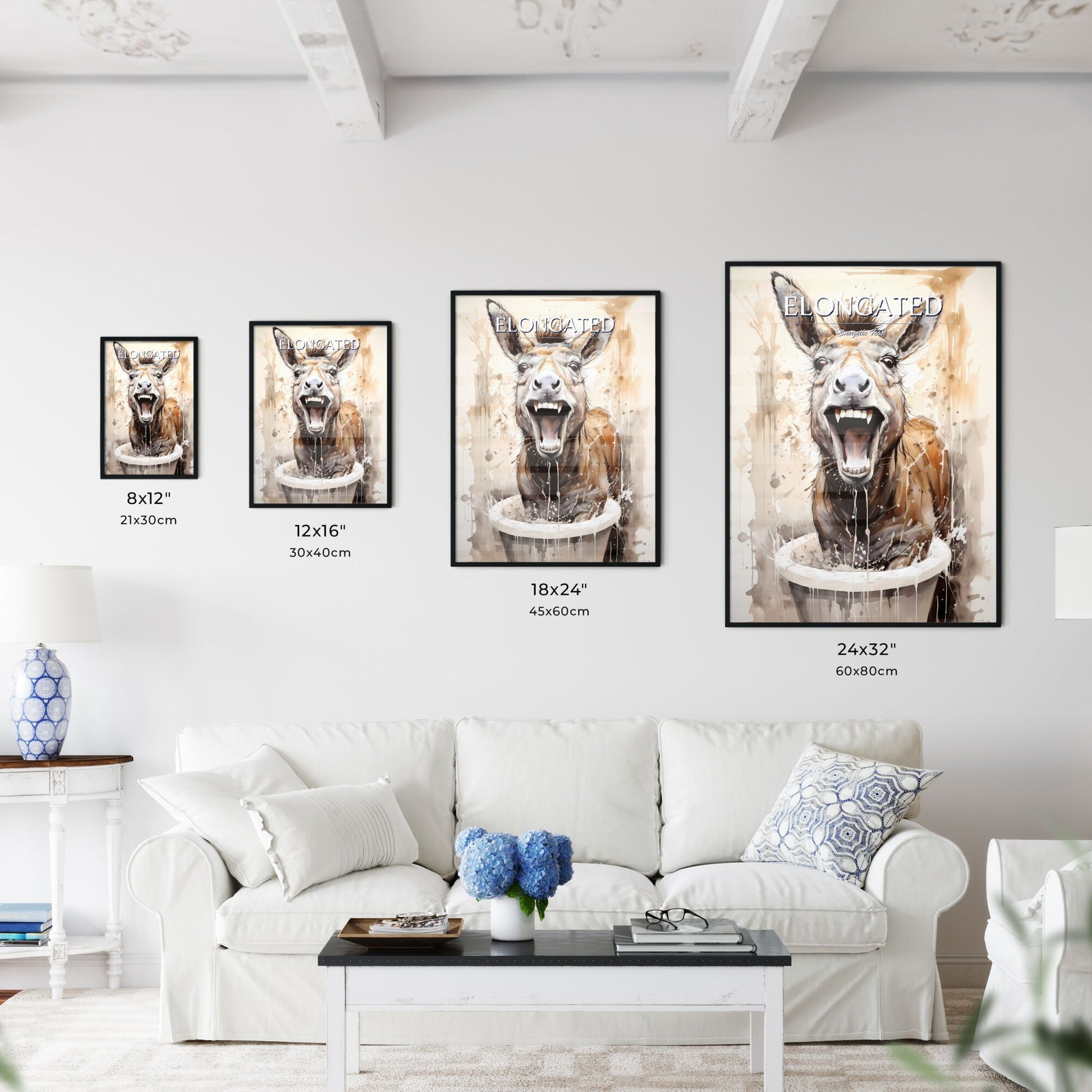 Donkey With Its Mouth Open Art Print Default Title