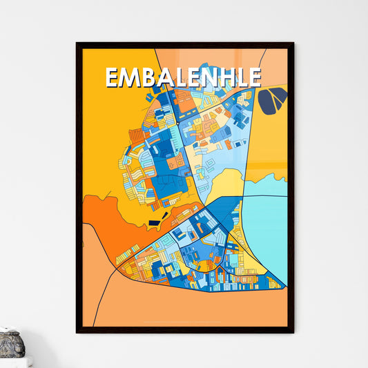 EMBALENHLE SOUTH AFRICA Vibrant Colorful Art Map Poster Blue Orange