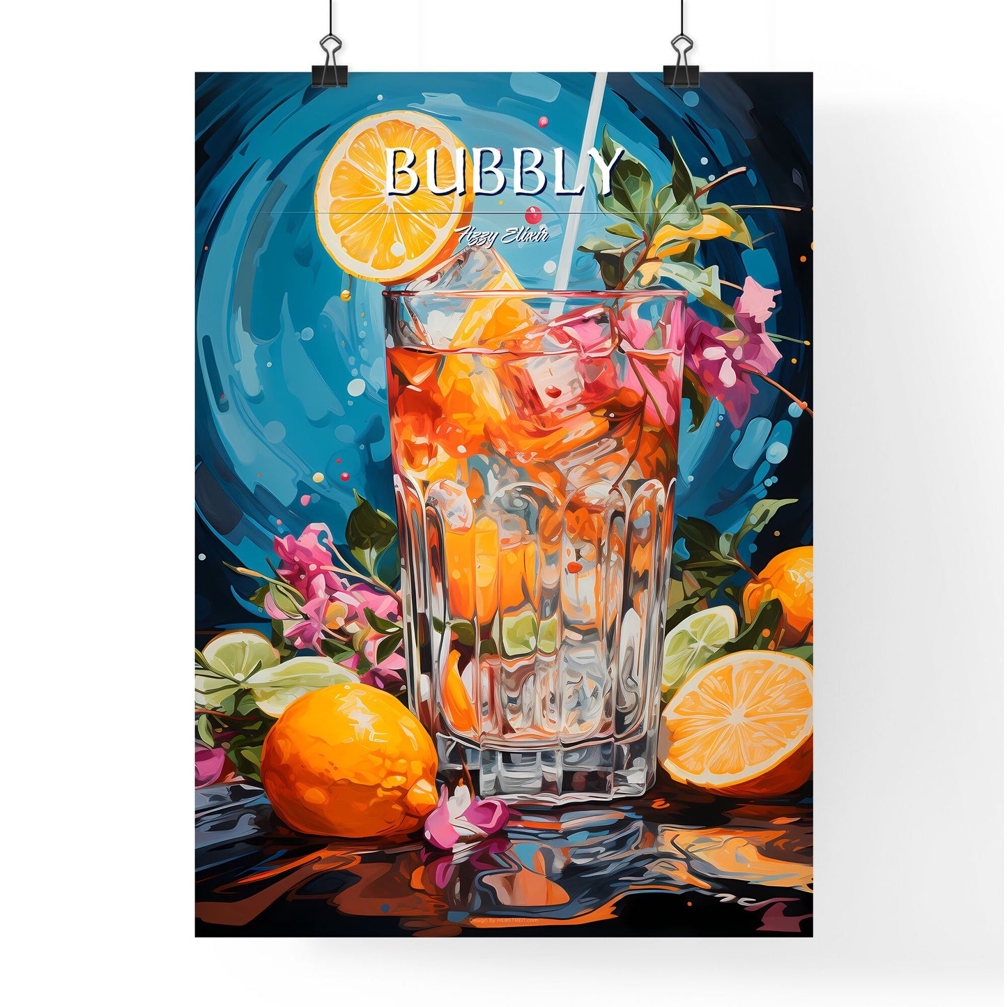 Gin And Soda Is A Bubbly Refreshing Way To Enjoy - A Glass Of Ice Tea With Oranges And Flowers Default Title